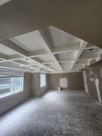 Basement Finishing — Coffered Ceiling — completed project